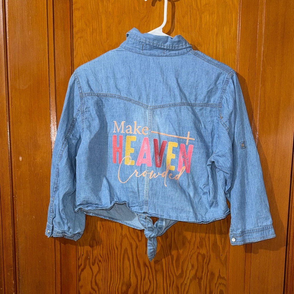 Rokadou Graphic Denim Jacket with Tie Back